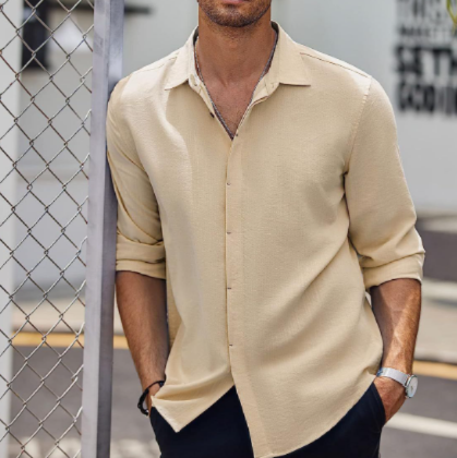 Camicia da uomo in lino bianca ArktisPur